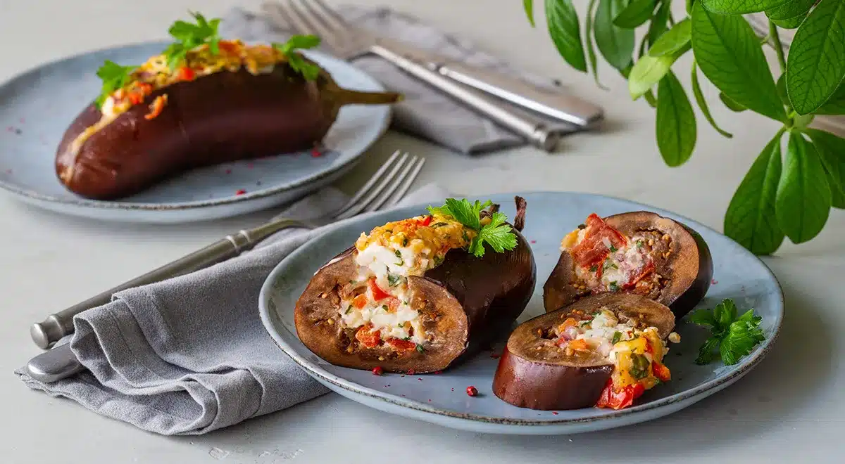 Purustatud baklažaan juustu ja tomatitega