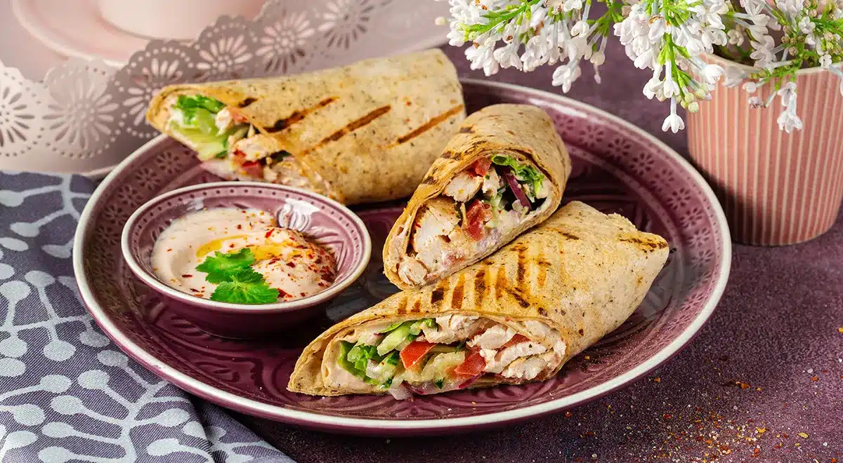 PP-shawarma kanaga lavašis, foto valmistoidust